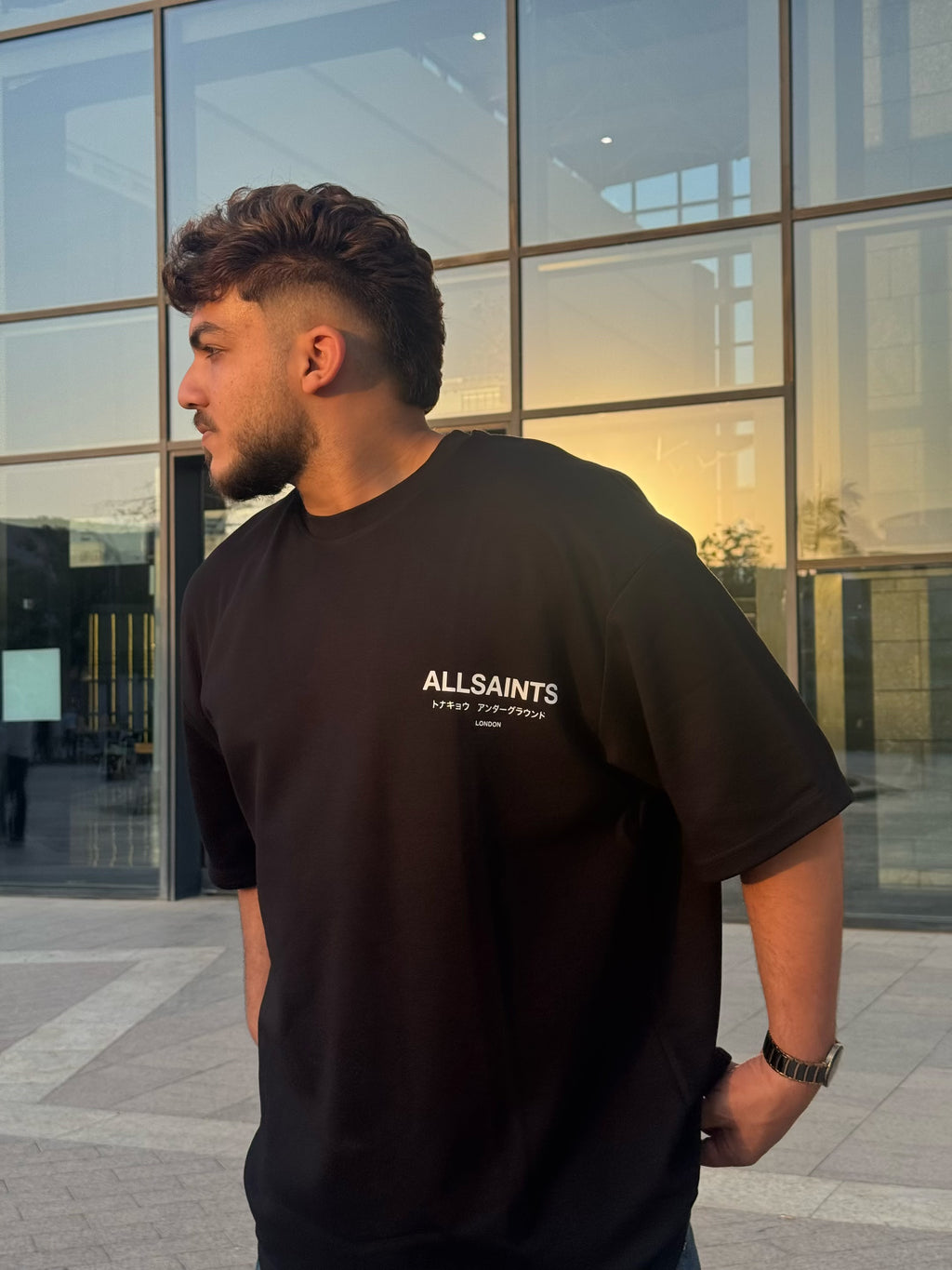 AllSaints Black Oversized T-Shirt